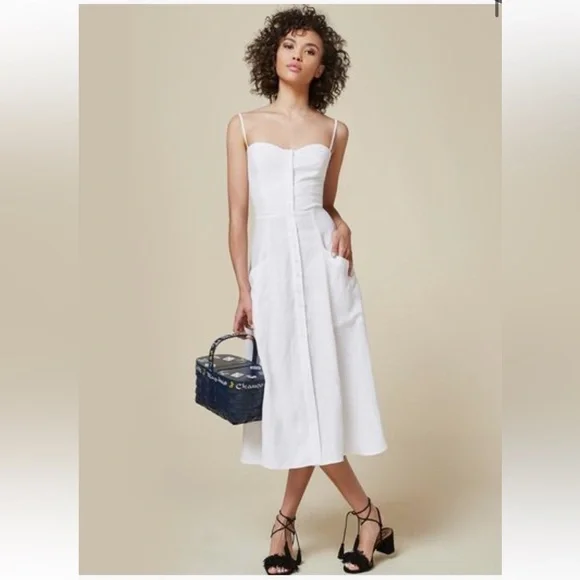 Reformation White ‘Canon’ Dress ASO Meghan Markle - Picture 3 of 15